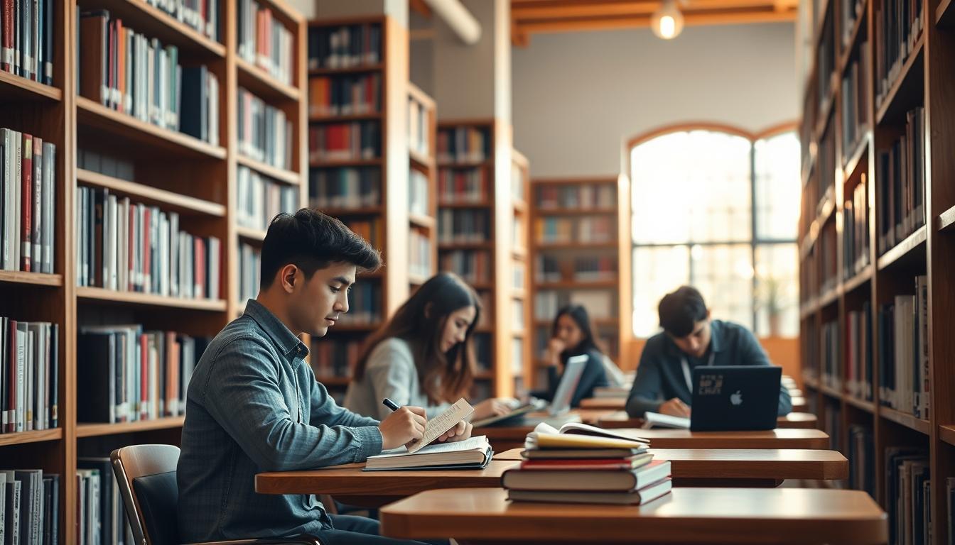 Students collaborating in study space