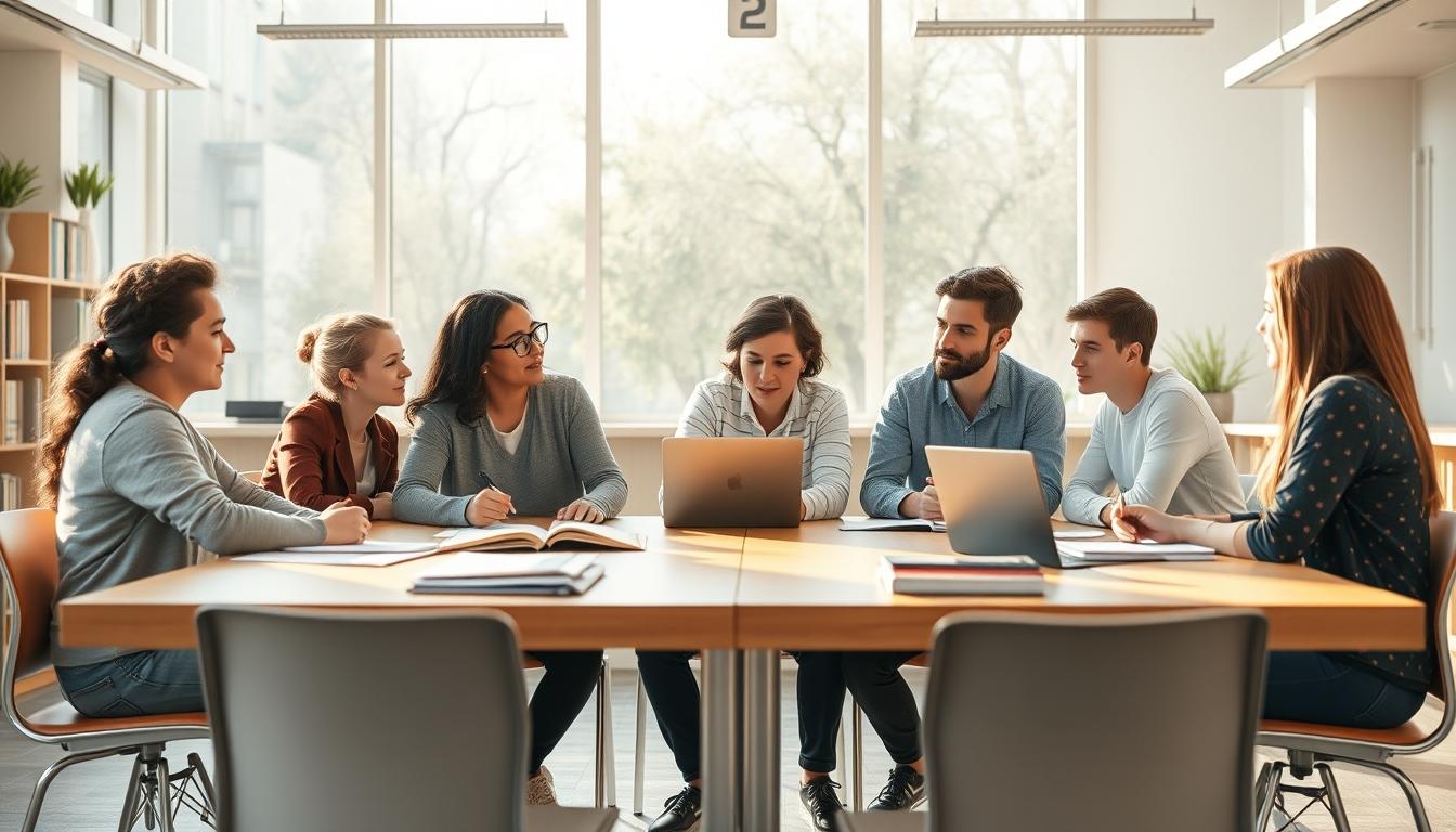 Student using learning strategies while studying